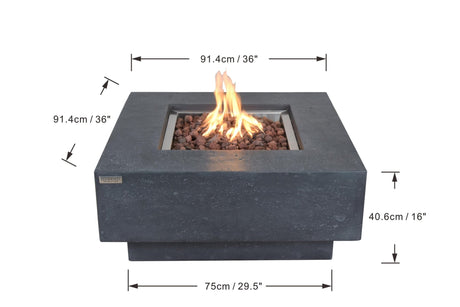 Elementi Manhattan Fire Table - Dark Gray - Majestic Patio