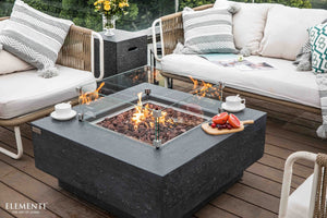 Elementi Manhattan Fire Table - Dark Gray - Majestic Patio