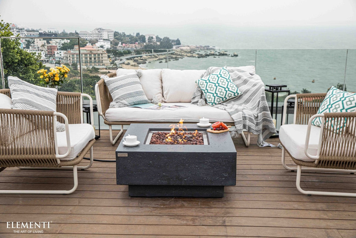 Elementi Manhattan Fire Table - Dark Gray - Majestic Patio