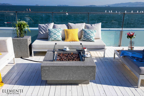 Elementi Manhattan Fire Table - Light Gray - Majestic Patio