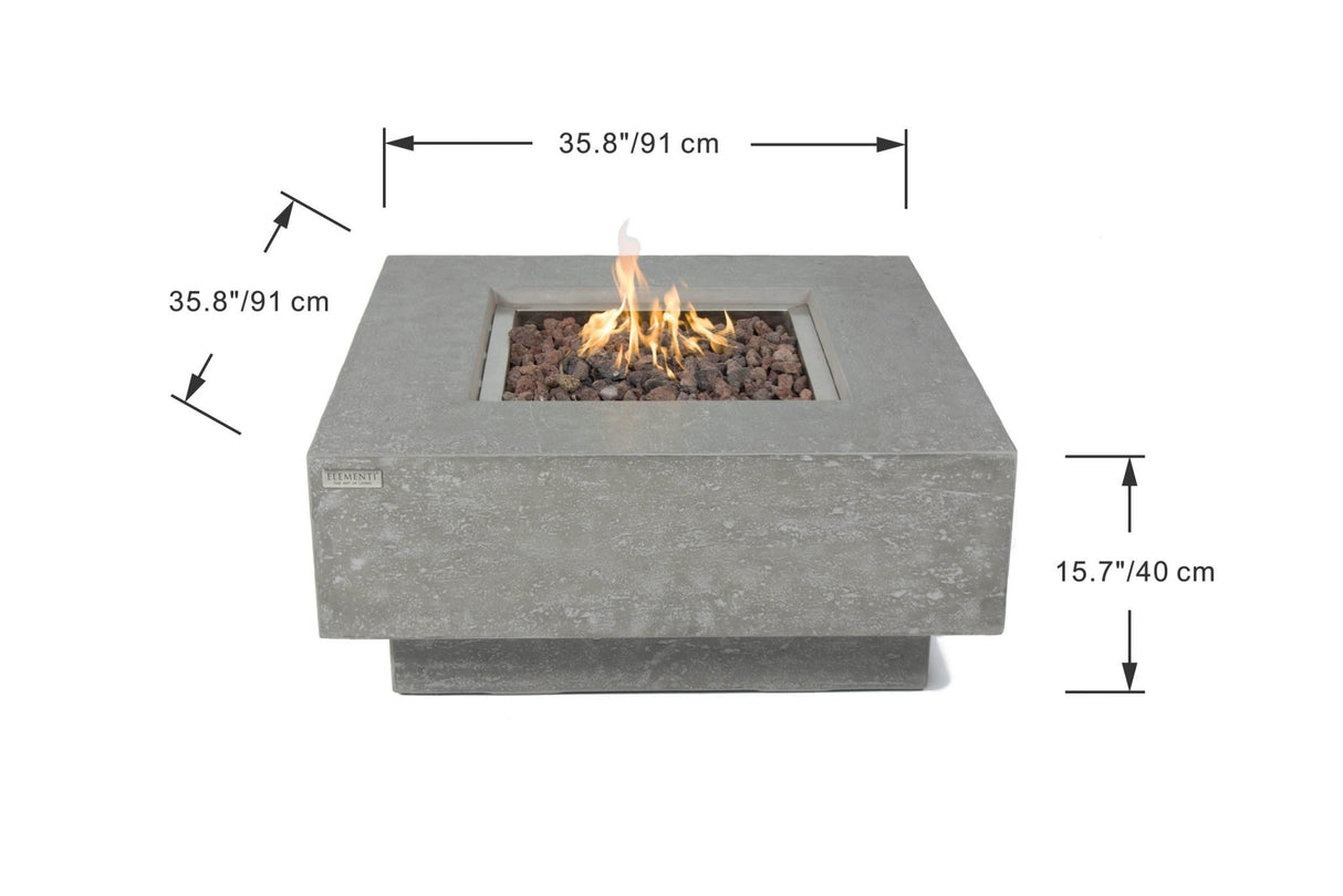 Elementi Manhattan Fire Table - Light Gray - Majestic Patio