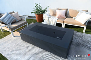 Elementi Meteora, Cape Town, and Colorado Rectangle Sandstone Fire Table - Majestic Patio