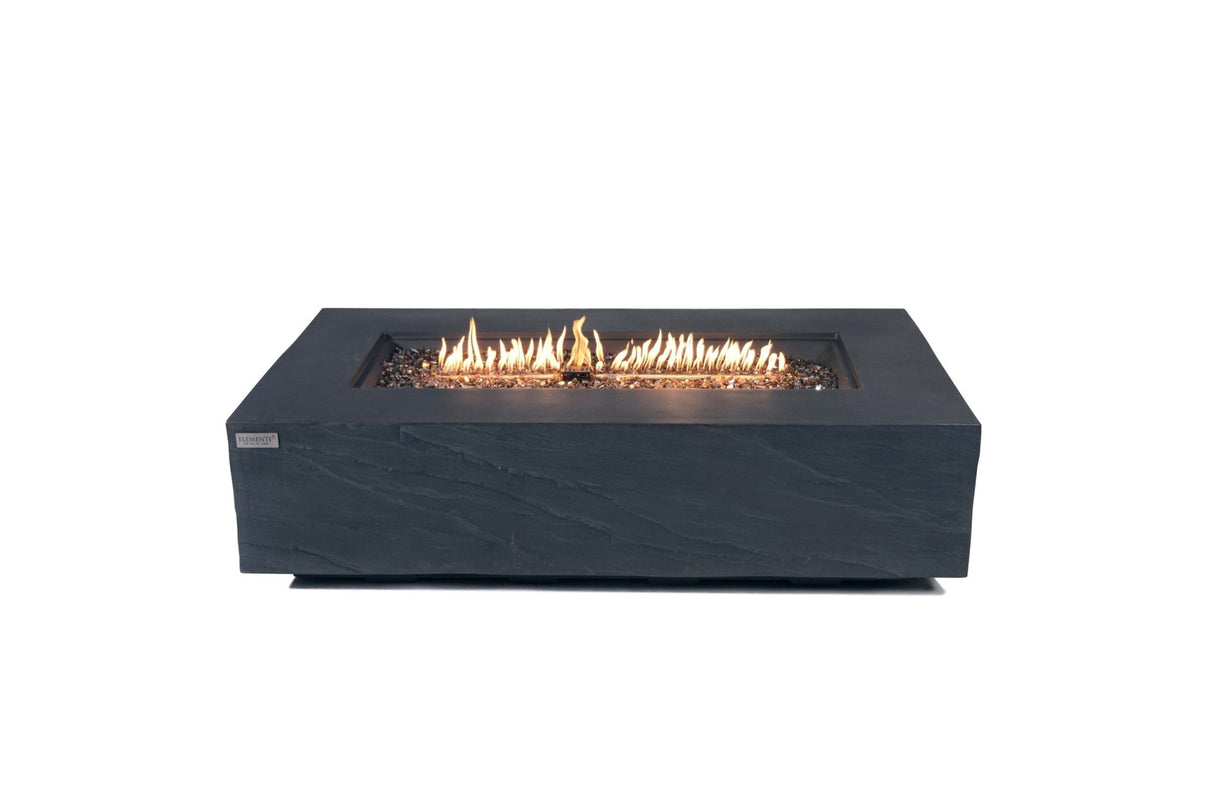 Elementi Meteora, Cape Town, and Colorado Rectangle Sandstone Fire Table - Majestic Patio