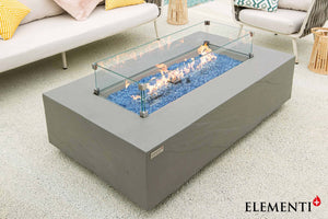 Elementi Meteora, Cape Town, and Colorado Rectangle Sandstone Fire Table - Majestic Patio