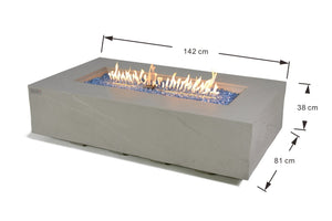 Elementi Meteora, Cape Town, and Colorado Rectangle Sandstone Fire Table - Majestic Patio