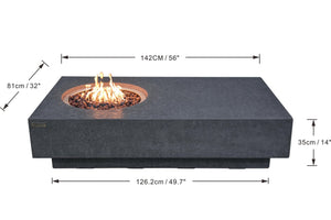 Elementi Metropolis Fire Table - Dark Gray - Majestic Patio