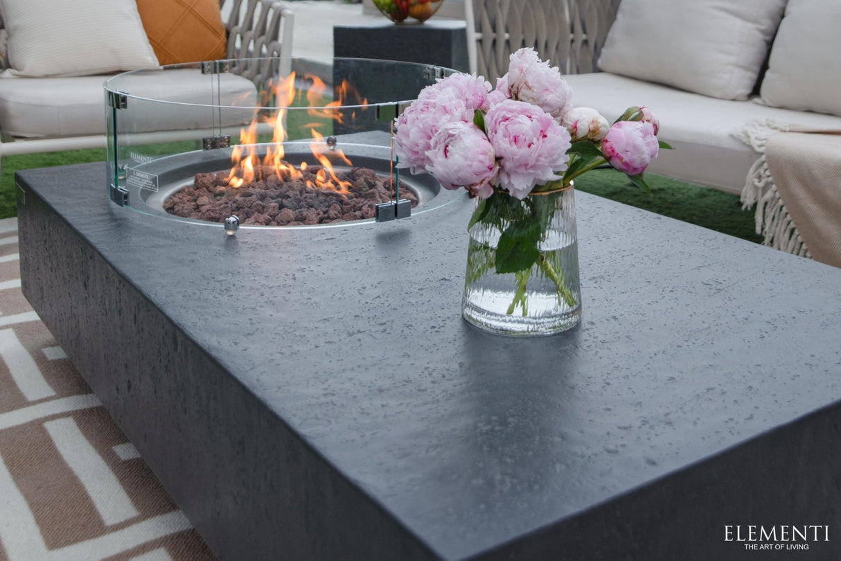 Elementi Metropolis Fire Table - Dark Gray - Majestic Patio