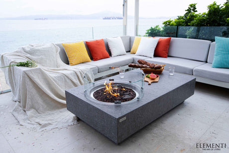 Elementi Metropolis Fire Table - Light Gray - Majestic Patio