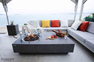 Elementi Metropolis Fire Table - Light Gray - Majestic Patio