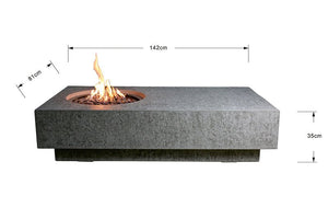 Elementi Metropolis Fire Table - Light Gray - Majestic Patio