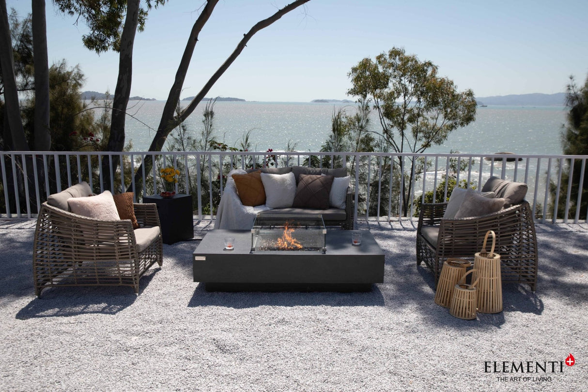 Elementi Monte Carlo & Cannes Carlo Rectangle Fire Table - Majestic Patio