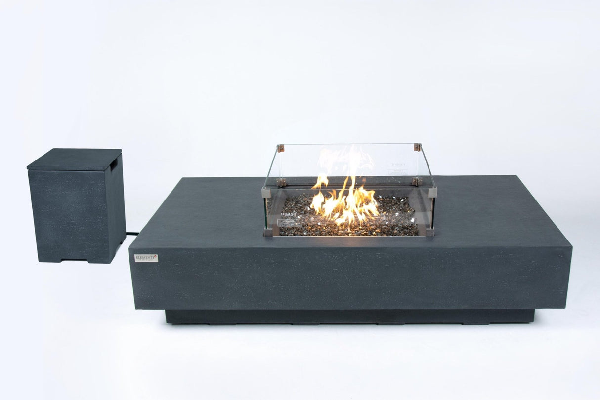 Elementi Monte Carlo & Cannes Carlo Rectangle Fire Table - Majestic Patio