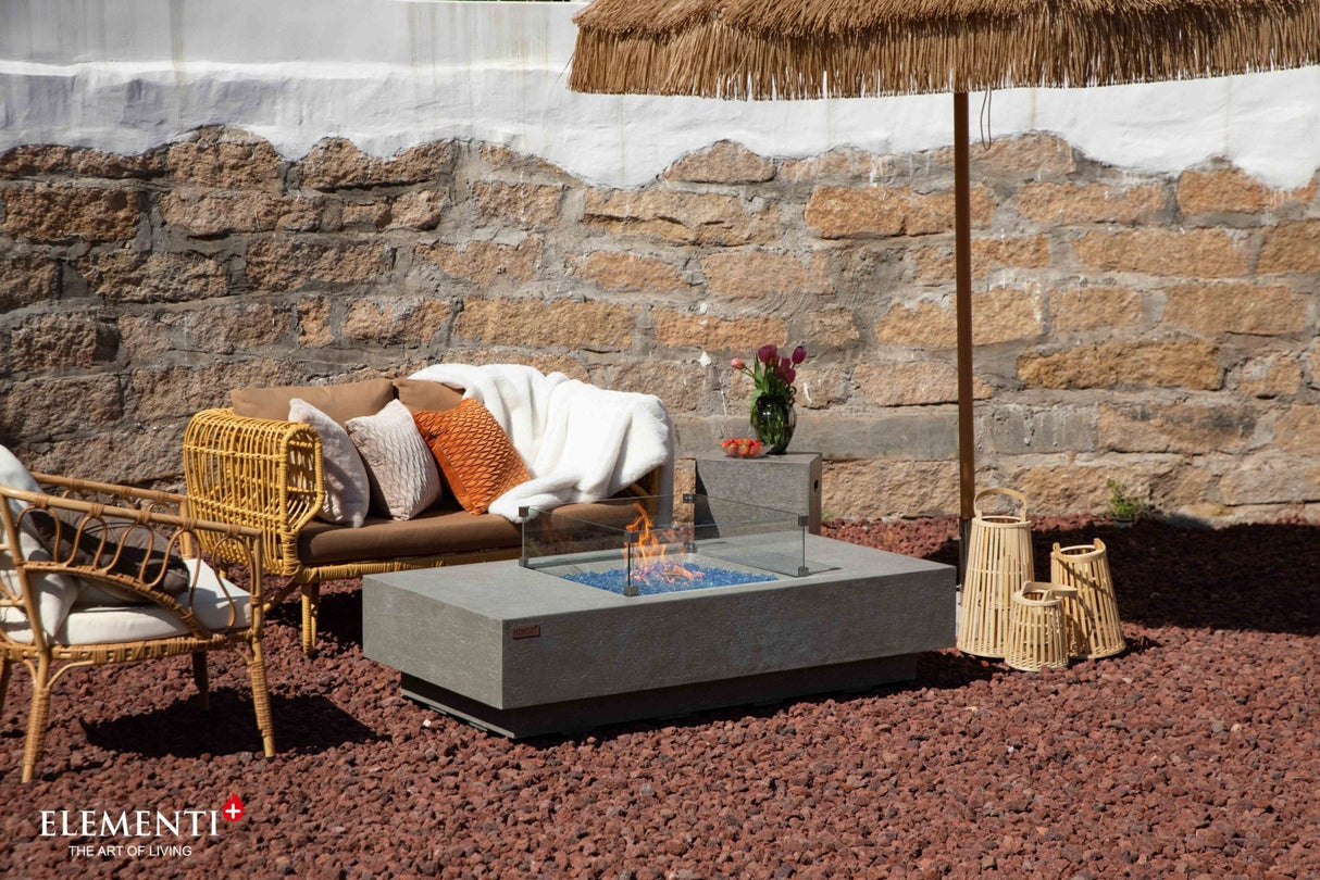 Elementi Monte Carlo & Cannes Carlo Rectangle Fire Table - Majestic Patio