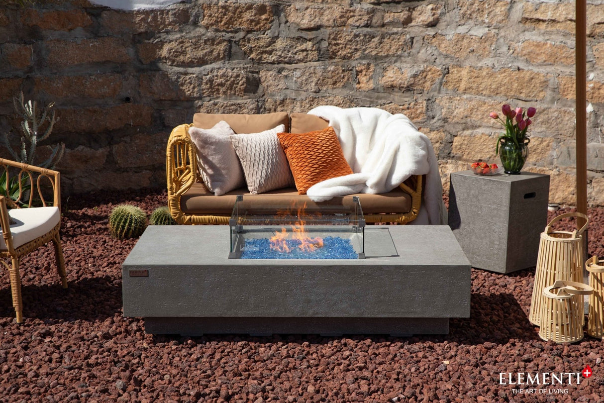 Elementi Monte Carlo & Cannes Carlo Rectangle Fire Table - Majestic Patio