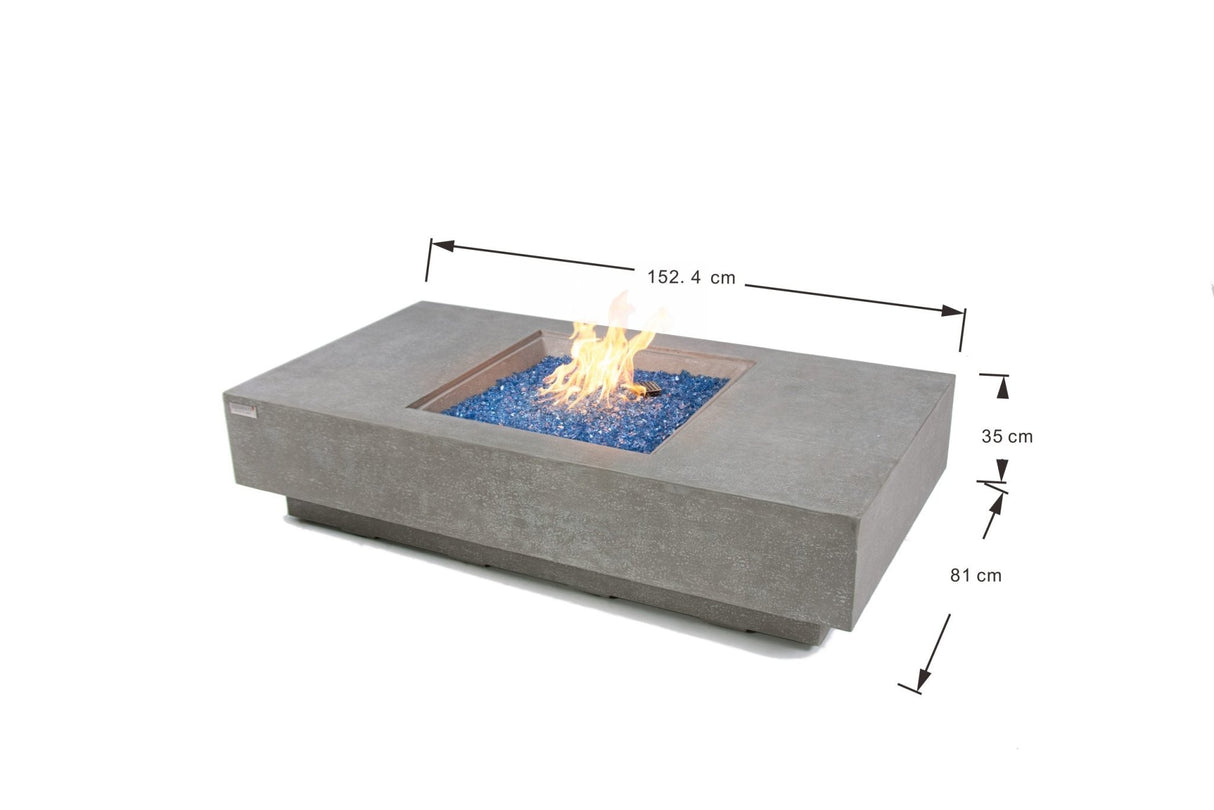 Elementi Monte Carlo & Cannes Carlo Rectangle Fire Table - Majestic Patio