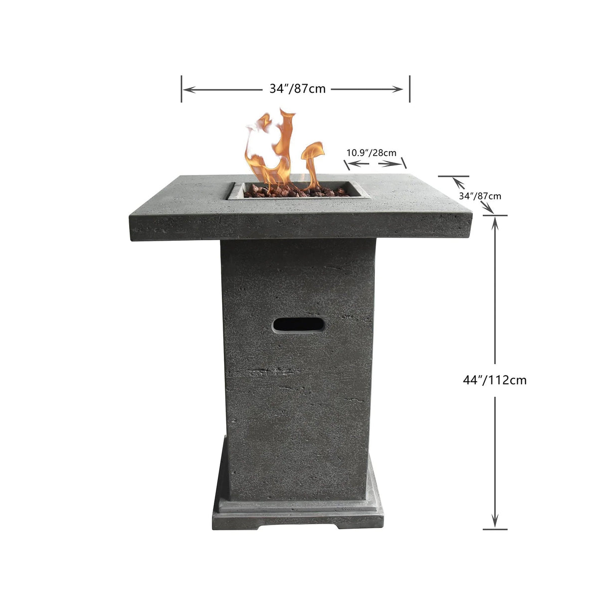 Elementi Montreal Propane Fire Pit Bar Table - Majestic Patio