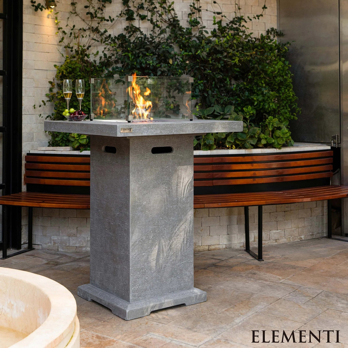 Elementi Montreal Propane Fire Pit Bar Table - Majestic Patio