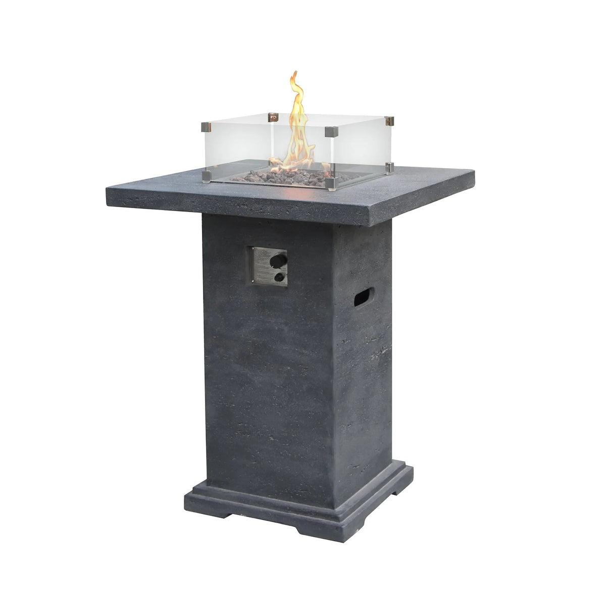 Elementi Montreal Propane Fire Pit Bar Table - Dark Gray - Majestic Patio