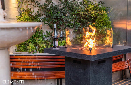 Elementi Montreal Propane Fire Pit Bar Table - Dark Gray - Majestic Patio