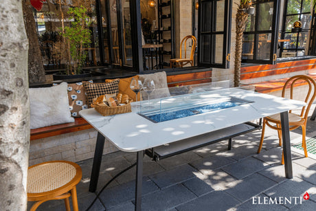 Elementi Oslo Marble Porcelain Dining Table - Majestic Patio