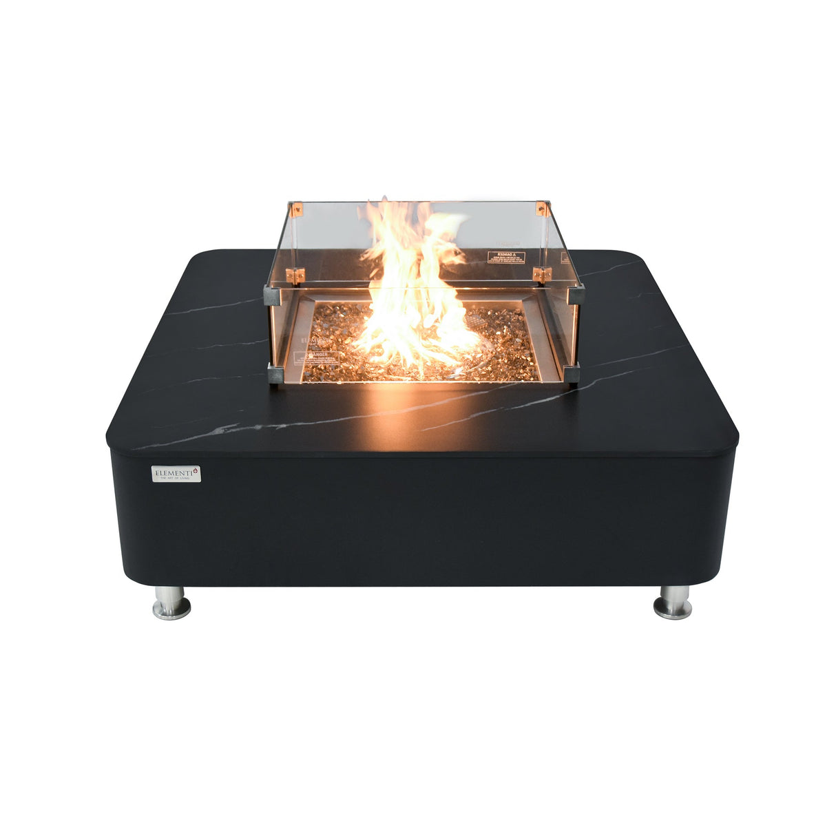 Elementi Plus Annecy Marble Porcelain Fire Table - Majestic Patio