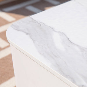 Elementi Plus Annecy Marble Porcelain Fire Table - Majestic Patio