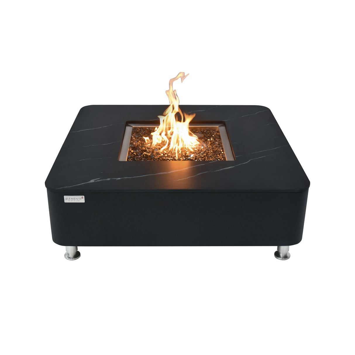 Elementi Plus Annecy Marble Porcelain Fire Table - Majestic Patio