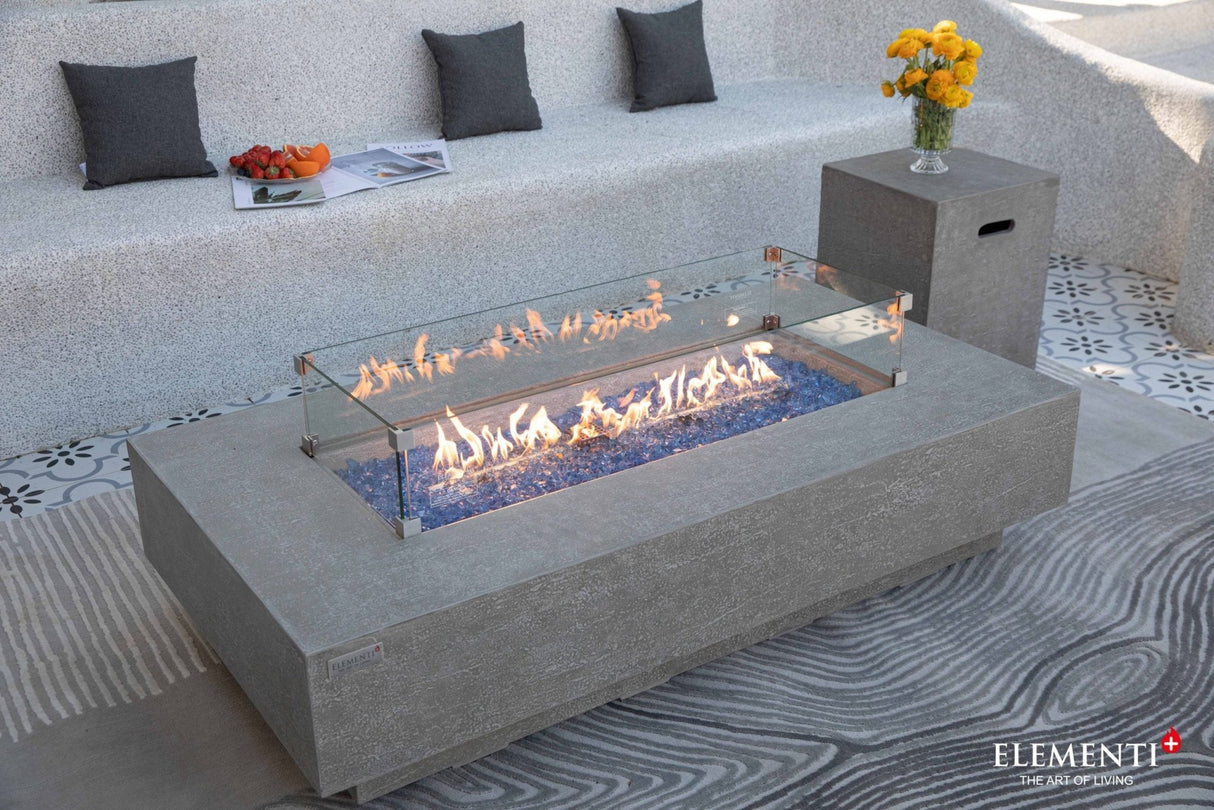 Elementi Riviera & Positano Rectangle Fire Table - Majestic Patio