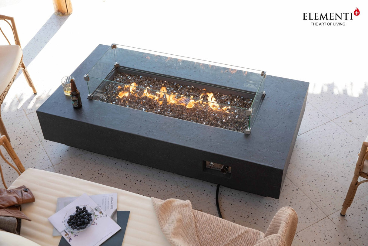 Elementi Riviera & Positano Rectangle Fire Table - Majestic Patio