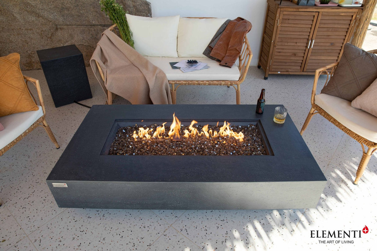 Elementi Riviera & Positano Rectangle Fire Table - Majestic Patio