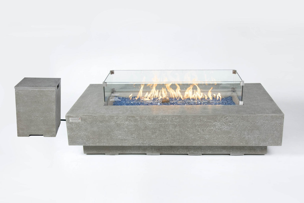 Elementi Riviera & Positano Rectangle Fire Table - Majestic Patio