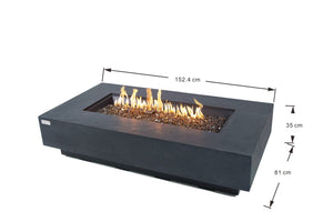 Elementi Riviera & Positano Rectangle Fire Table - Majestic Patio