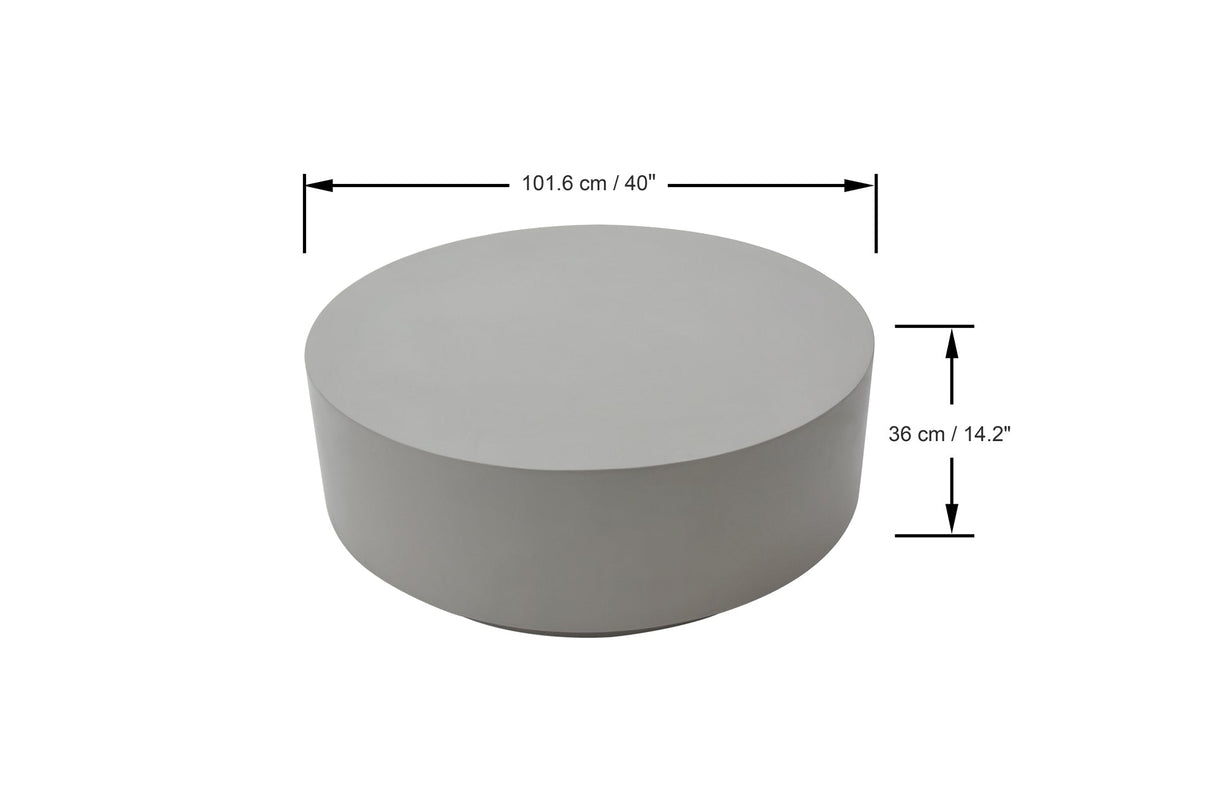 Elementi Rome 40" Round Concrete Coffee Table - Majestic Patio