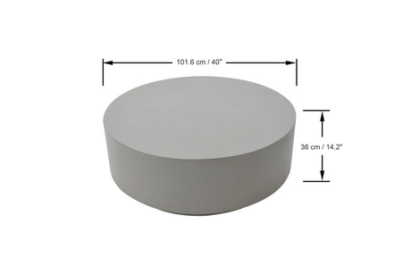 Elementi Rome 40" Round Concrete Coffee Table - Majestic Patio