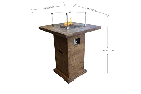 Elementi Rova Fire Pit Bar Table - Majestic Patio