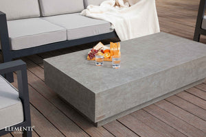 Elementi Tevere L60" Rectangular Concrete Coffee Table - Majestic Patio