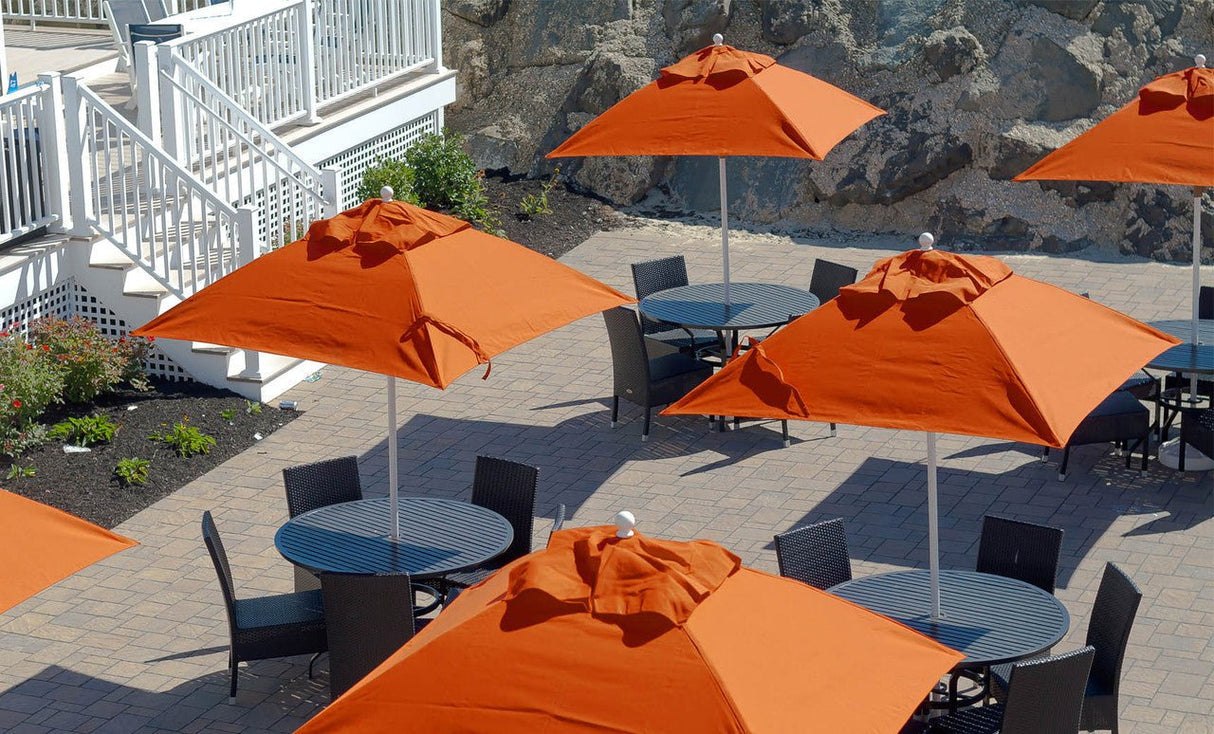 Essential Fiberglass Umbrella - 7.5' Square Crank Auto Tilt - Majestic Patio