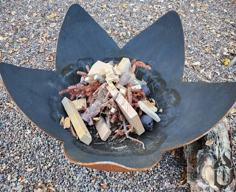 "Fire Flower" Fire Bowl with Standard Base (Made In USA) - Majestic Patio