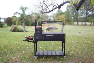 Freestanding Argentine Santa Maria Wood Fire & Charcoal Gaucho Grill - Majestic Patio