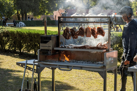 Freestanding Argentine Santa Maria Wood Fire & Charcoal Gaucho Grill - Majestic Patio