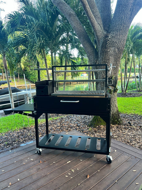 Freestanding Argentine Santa Maria Wood Fire & Charcoal Gaucho Grill - Majestic Patio