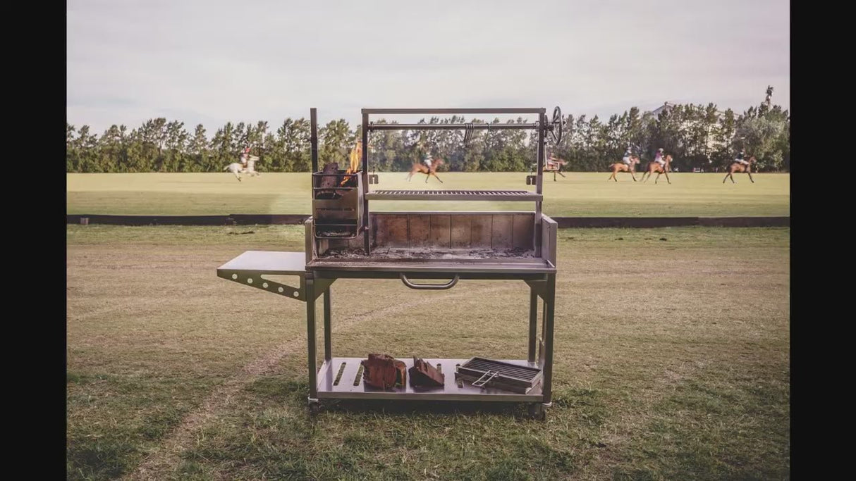 Freestanding Argentine Santa Maria Wood Fire & Charcoal Gaucho Grill - Majestic Patio