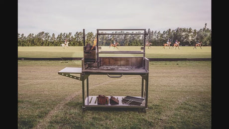 Freestanding Argentine Santa Maria Wood Fire & Charcoal Gaucho Grill - Majestic Patio