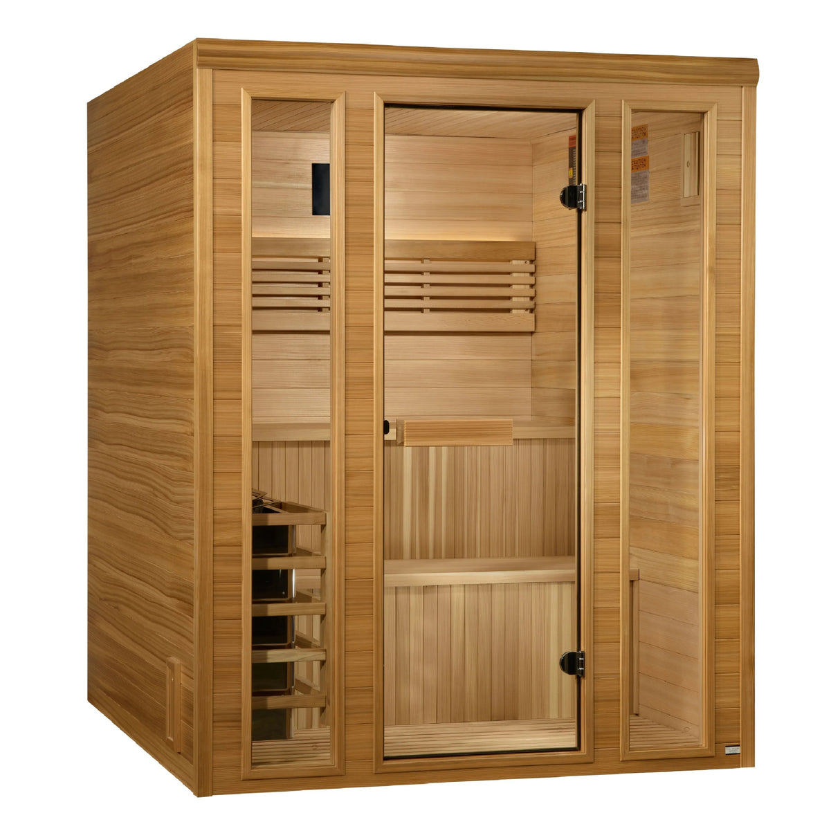 Golden Designs 2025 Engelberg Edition 6 Person Traditional Steam Sauna (GDI - 7060 - 01) - Pacific Premium Clear Cedar - Majestic Patio