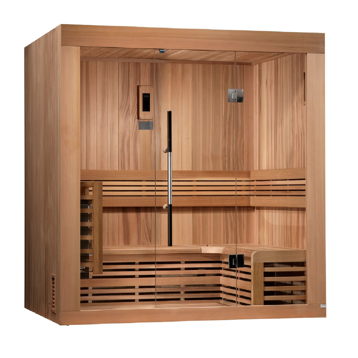 Golden Designs Copenhagen Edition 3 Person Traditional Sauna - Canadian Red Cedar - Majestic Patio