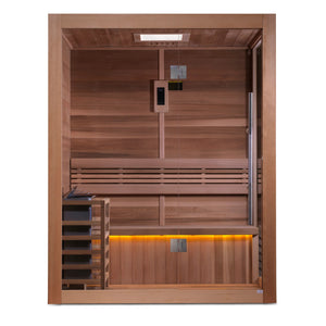 Golden Designs Hanko Edition 2 - 3 Person Traditional Sauna (GDI - 7202 - 01) - Canadian Red Cedar Interior - Majestic Patio