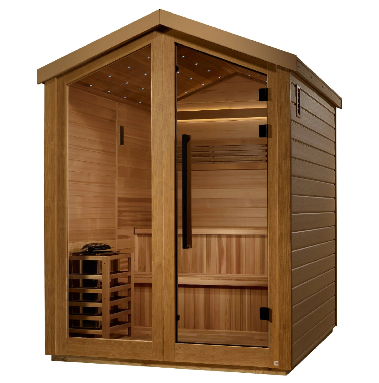 Golden Designs Kaarina 6 Person Outdoor Traditional Sauna (GDI - 8506 - 01) - Canadian Red Cedar Interior - Majestic Patio