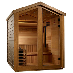 Golden Designs Kaarina 6 Person Outdoor Traditional Sauna (GDI - 8506 - 01) - Canadian Red Cedar Interior - Majestic Patio