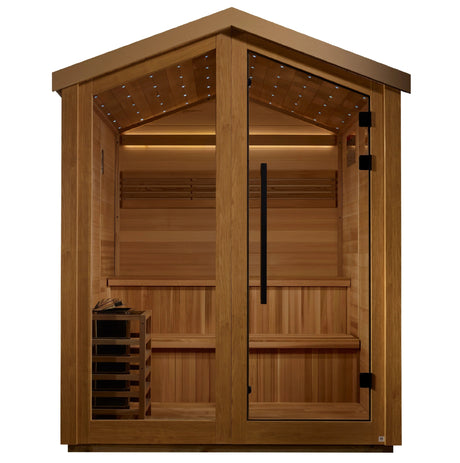 Golden Designs Kaarina 6 Person Outdoor Traditional Sauna (GDI - 8506 - 01) - Canadian Red Cedar Interior - Majestic Patio