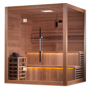 Golden Designs Kuusamo Edition 6 Person Traditional Sauna (GDI - 7206 - 01) - Canadian Red Cedar Interior - Majestic Patio